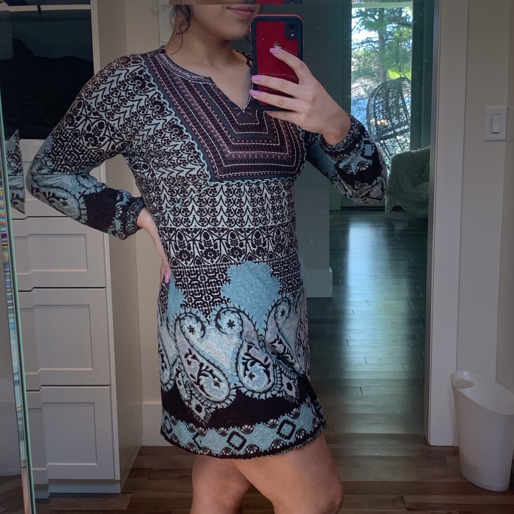 Tricot Knit Aqua Dress by Papillon